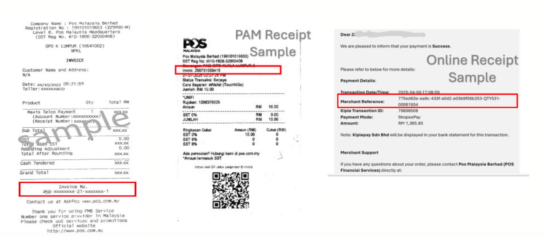 Sample receipt